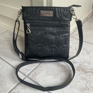 Bella Russo Quilted Black Vegan Leather Crossbody Bag